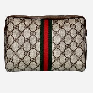GUCCI GG Canvas Web Stripe Pouch 
Authentic Vintage